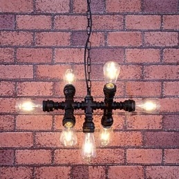 Lampadario in metallo dipinto d'epoca