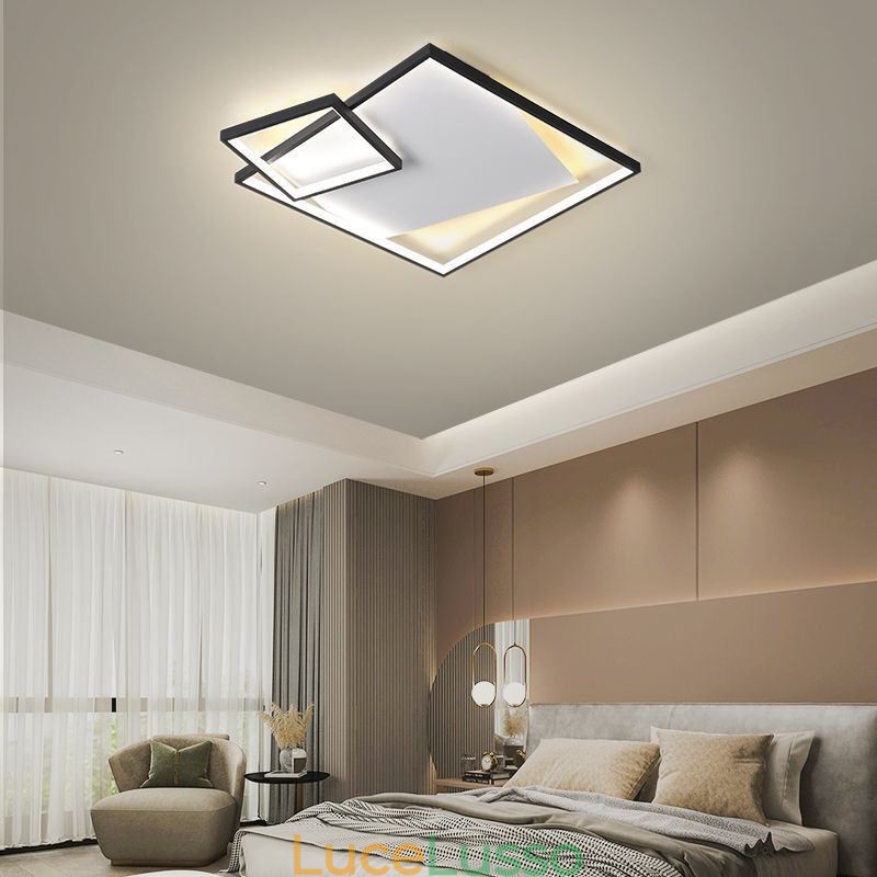 Lampada da soffitto moderna quadrata per interni, apparecchi di illuminazione intelligenti