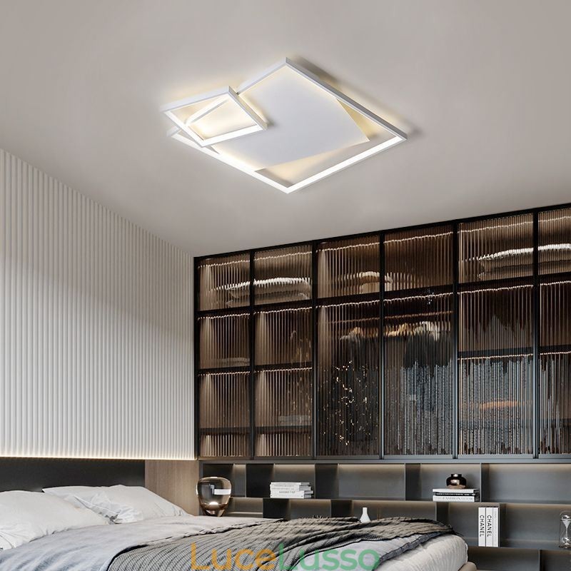 Lampada da soffitto moderna quadrata per interni, apparecchi di illuminazione intelligenti
