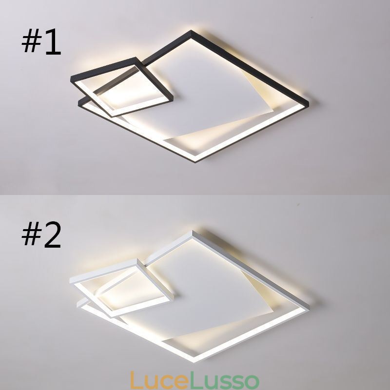 Lampada da soffitto moderna quadrata per interni, apparecchi di illuminazione intelligenti