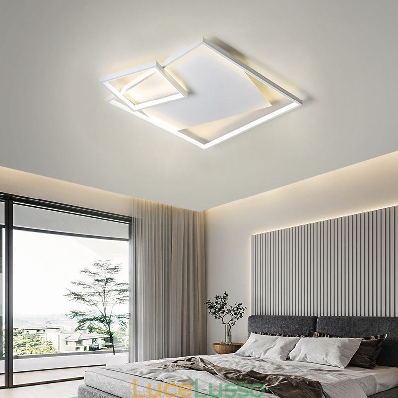 Lampada da soffitto moderna quadrata per interni, apparecchi di illuminazione intelligenti