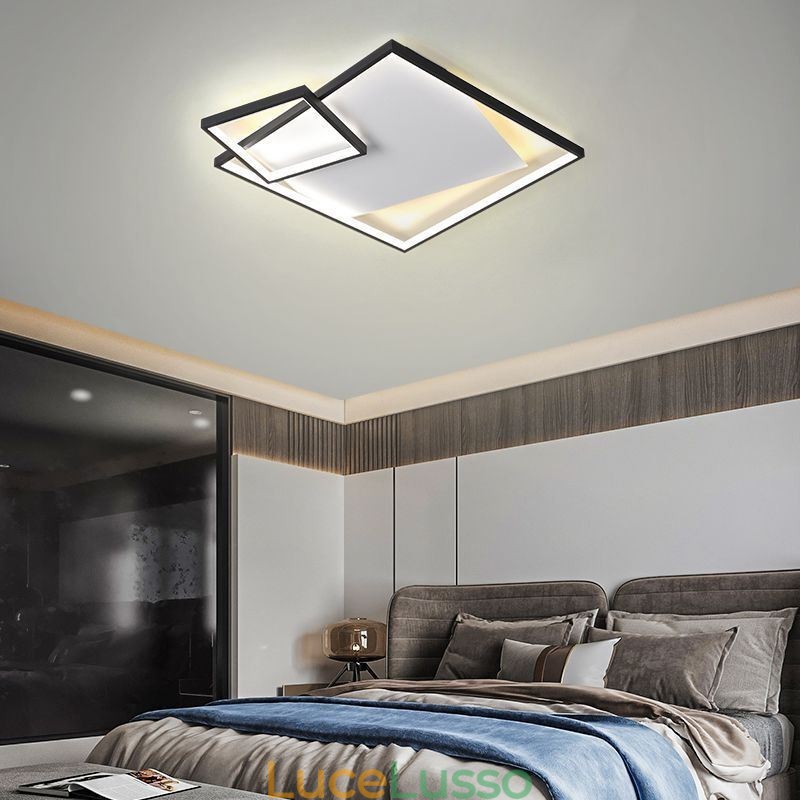 Lampada da soffitto moderna quadrata per interni, apparecchi di illuminazione intelligenti