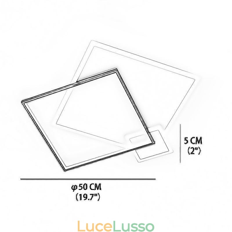 Lampada da soffitto moderna Lampada da soffitto quadrata geometrica