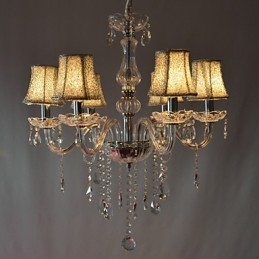 Lampadario moderno di lusso a 6 luci con decorazione in cristallo
