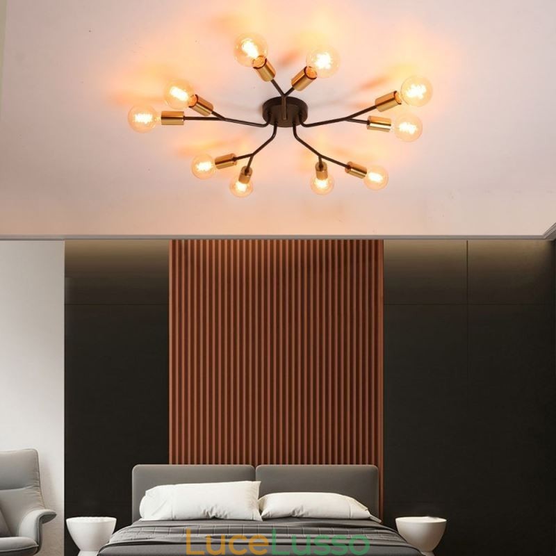 Lampadario moderno da soffitto Lampadario vintage nero