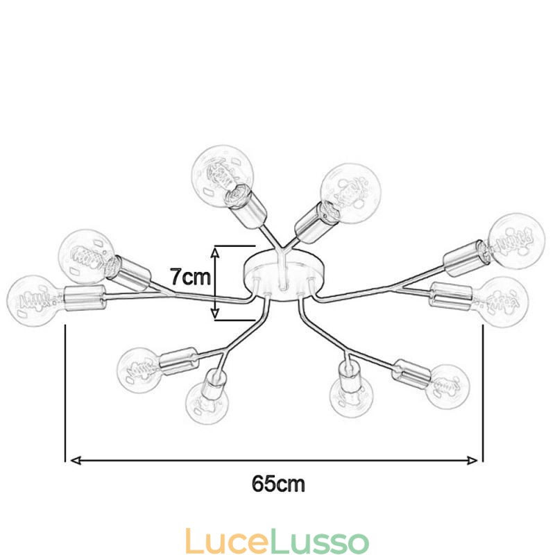 Lampadario moderno da soffitto Lampadario vintage nero