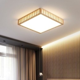 Lampada da soffitto giapponese Lampada da soffitto quadrata in legno