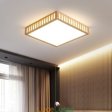 Lampada da soffitto giapponese Lampada da soffitto quadrata in legno Lampada da soffitto giapponese Lampada da soffitto quadrata in legno
