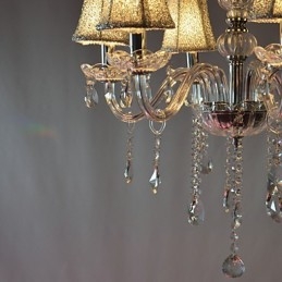 Lampadario moderno di lusso a 6 luci con decorazione in cristallo