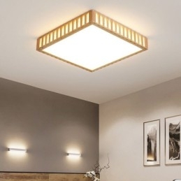 Lampada da soffitto giapponese Lampada da soffitto quadrata in legno