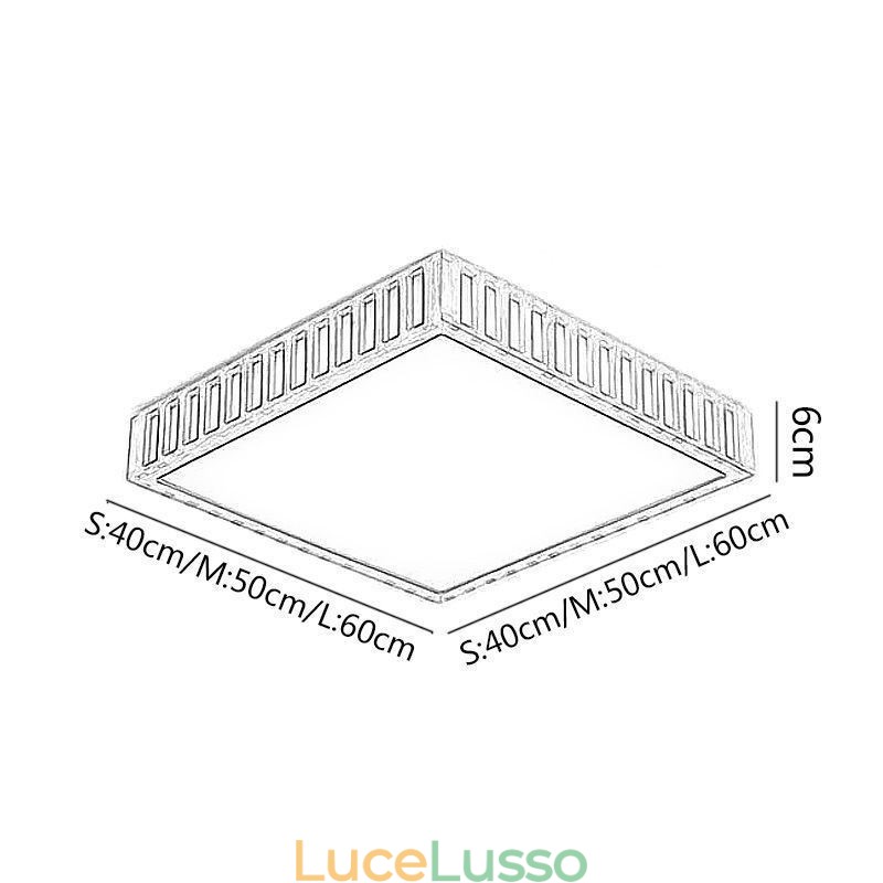 Lampada da soffitto giapponese Lampada da soffitto quadrata in legno