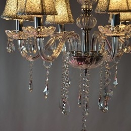 Lampadario moderno di lusso a 6 luci con decorazione in cristallo