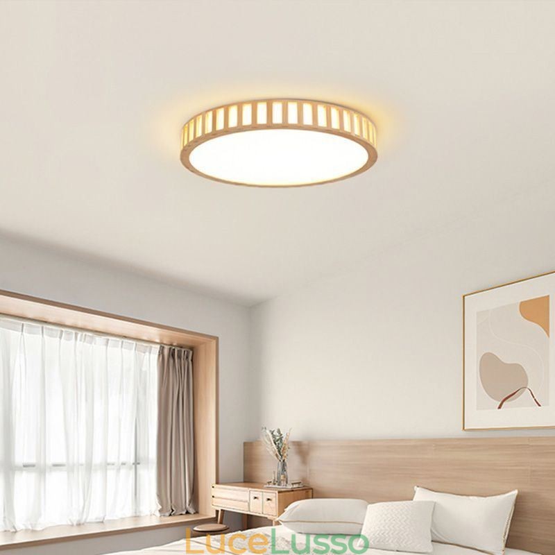 Lampada giapponese in legno per illuminazione da soffitto