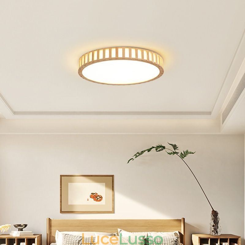 Lampada giapponese in legno per illuminazione da soffitto