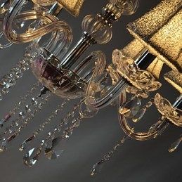 Lampadario moderno di lusso a 6 luci con decorazione in cristallo