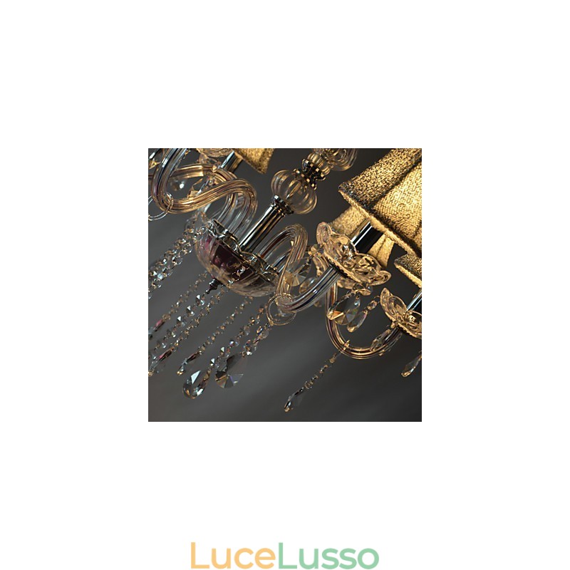 Lampadario moderno di lusso a 6 luci con decorazione in cristallo