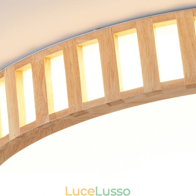 Lampada giapponese in legno per illuminazione da soffitto