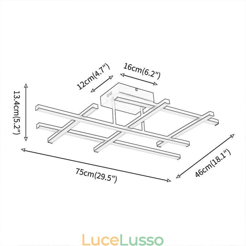Lampada da soffitto in alluminio con montaggio a filo