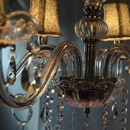 Lampadario moderno di lusso a 6 luci con decorazione in cristallo