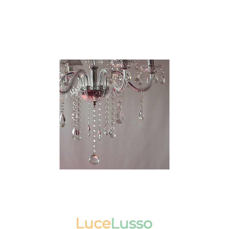 Lampadario moderno di lusso a 6 luci con decorazione in cristallo