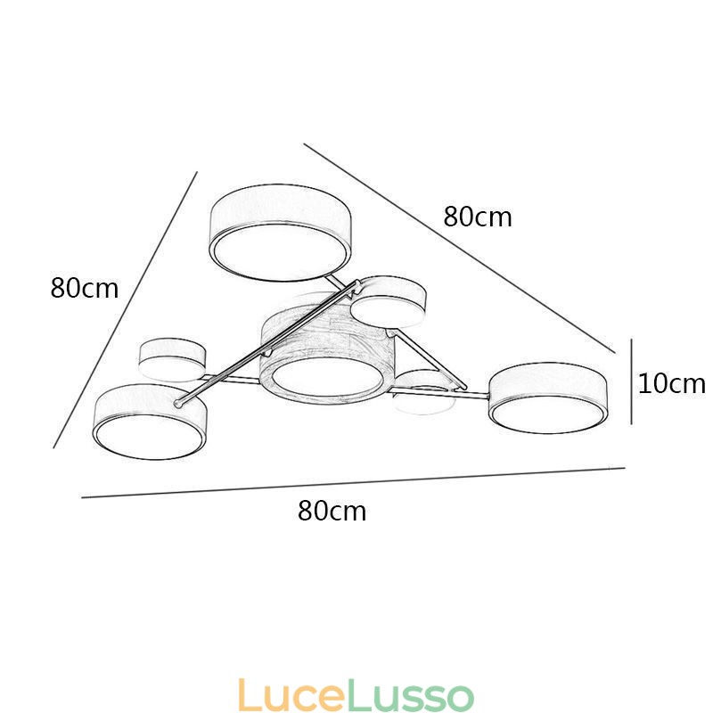 Lampada da soffitto moderna in acrilico a forma molecolare