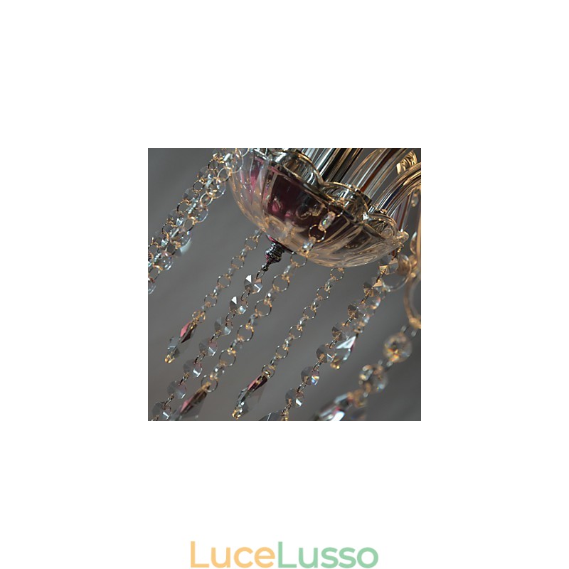 Lampadario moderno di lusso a 6 luci con decorazione in cristallo