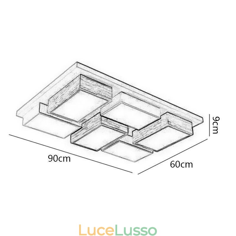 Lampada da soffitto moderna in acrilico Lampada da soffitto geometrica in legno