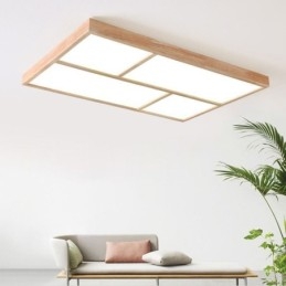 Lampada da soffitto moderna, lampada da soffitto a filo in stile minimalista in legno