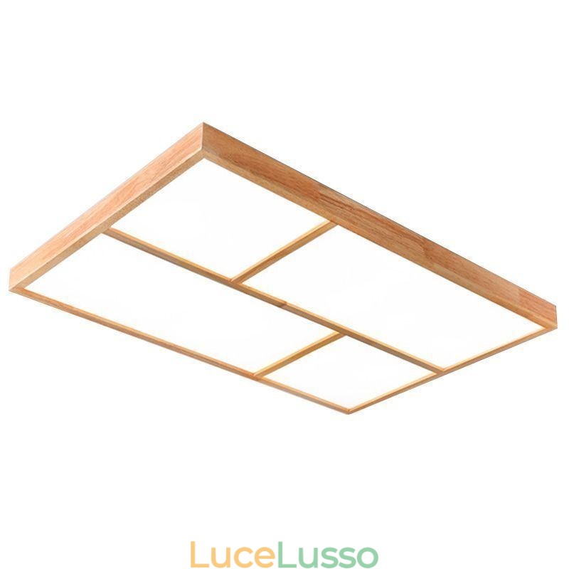 Lampada da soffitto moderna, lampada da soffitto a filo in stile minimalista in legno