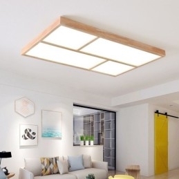 Lampada da soffitto moderna, lampada da soffitto a filo in stile minimalista in legno