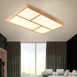 Lampada da soffitto moderna, lampada da soffitto a filo in stile minimalista in legno