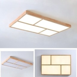 Lampada da soffitto moderna, lampada da soffitto a filo in stile minimalista in legno
