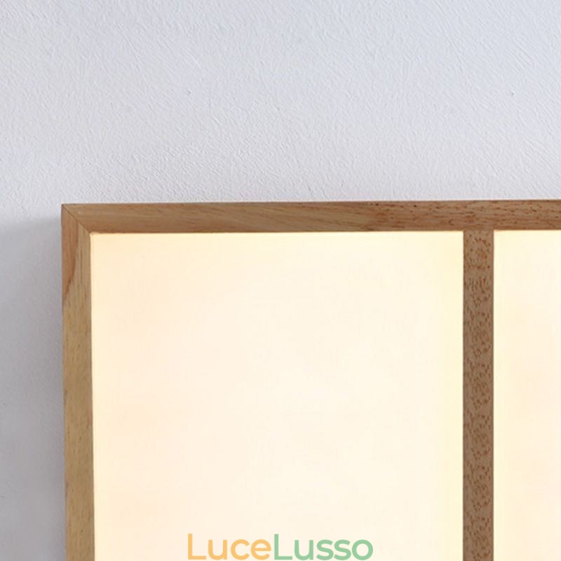 Lampada da soffitto moderna, lampada da soffitto a filo in stile minimalista in legno