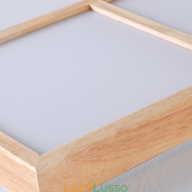 Lampada da soffitto moderna, lampada da soffitto a filo in stile minimalista in legno