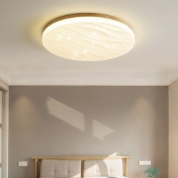 Lampada da soffitto in legno giapponese Lampada da soffitto rotonda in acrilico ondulato