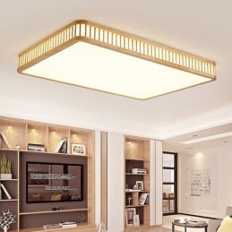 Lampada da soffitto in acrilico giapponese Lampada da soffitto rettangolare in legno di gomma