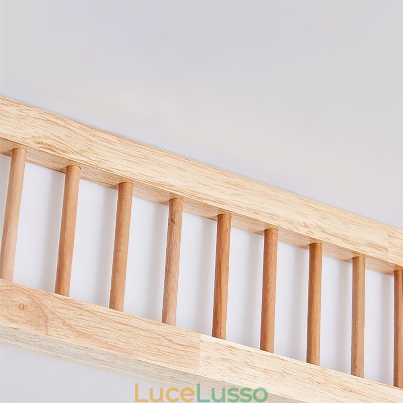 Lampada da soffitto in acrilico giapponese Lampada da soffitto rettangolare in legno di gomma