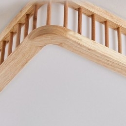 Lampada da soffitto in acrilico giapponese Lampada da soffitto rettangolare in legno di gomma
