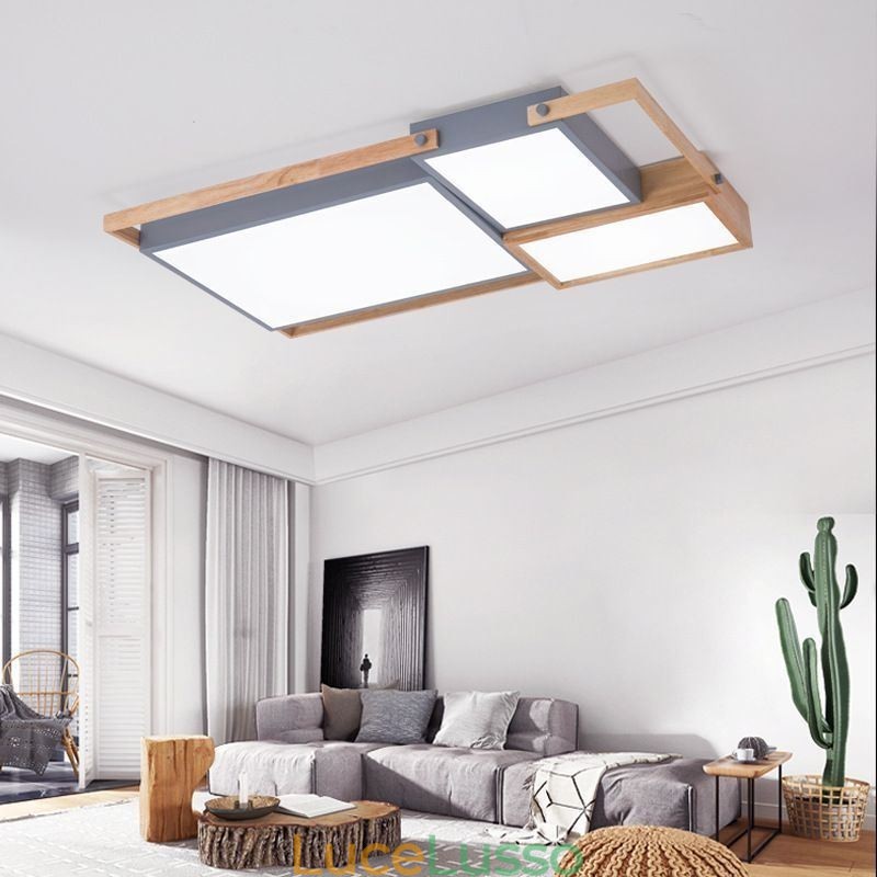 Lampada da soffitto moderna con giunzione rettangolare