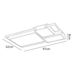 Lampada da soffitto moderna con giunzione rettangolare