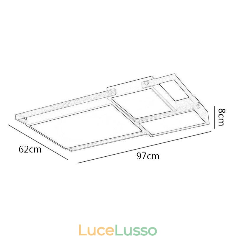 Lampada da soffitto moderna con giunzione rettangolare