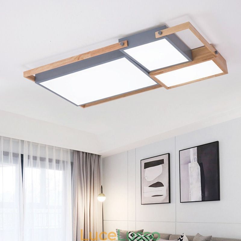 Lampada da soffitto moderna con giunzione rettangolare
