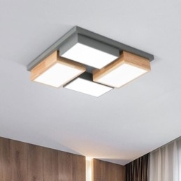 Lampada da soffitto moderna Lampada da soffitto geometrica in legno