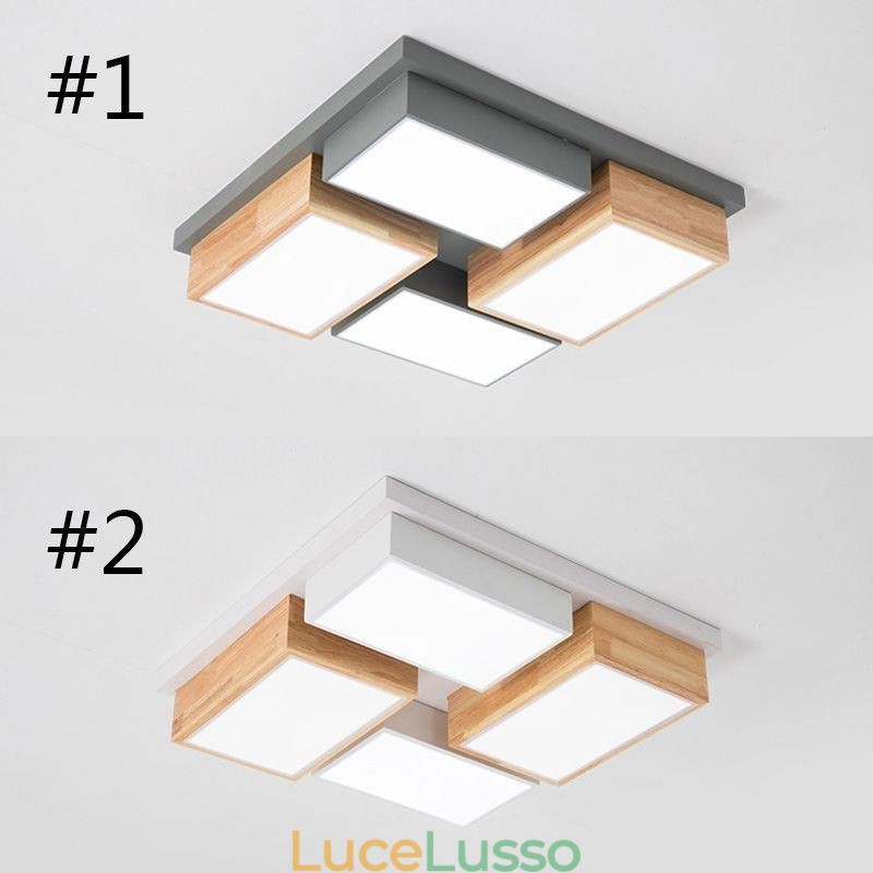 Lampada da soffitto moderna Lampada da soffitto geometrica in legno