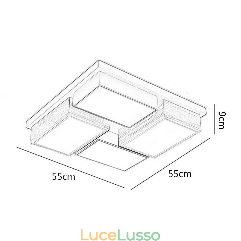 Lampada da soffitto moderna Lampada da soffitto geometrica in legno