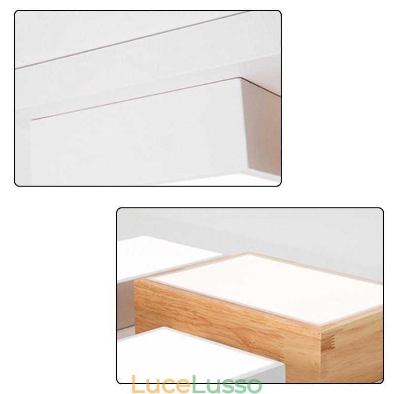 Lampada da soffitto moderna Lampada da soffitto geometrica in legno