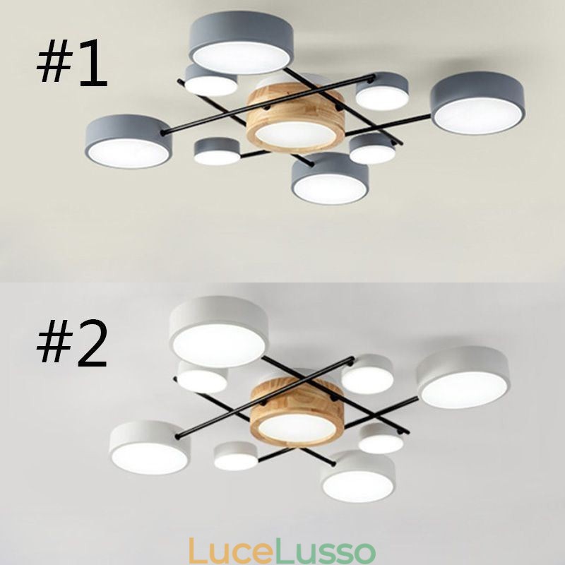 Lampada da soffitto moderna con giunzione quadrilatera