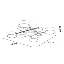Lampada da soffitto moderna con giunzione quadrilatera