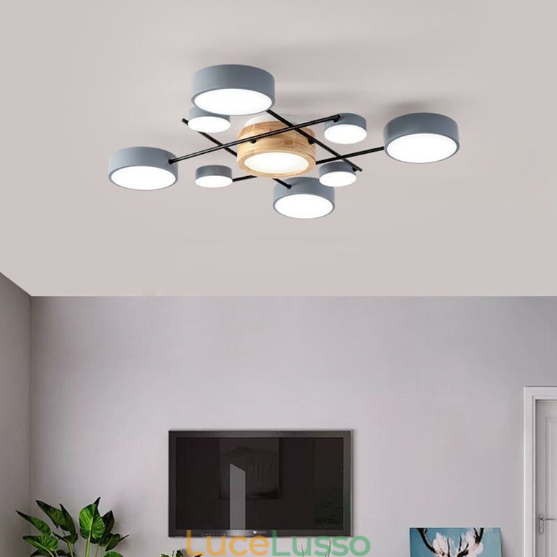 Lampada da soffitto moderna con giunzione quadrilatera