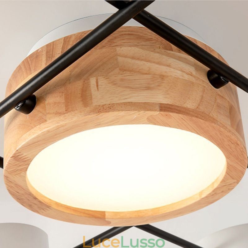 Lampada da soffitto moderna con giunzione quadrilatera